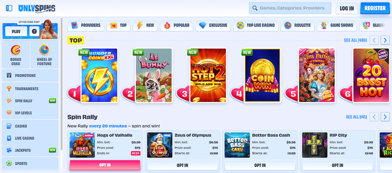 OnlySpins online casino Ireland